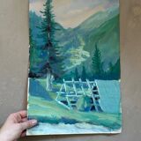 Signed cardboard painting