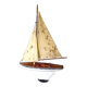 Borda wooden pond sailboat "Le Chat", navigable antique toy.