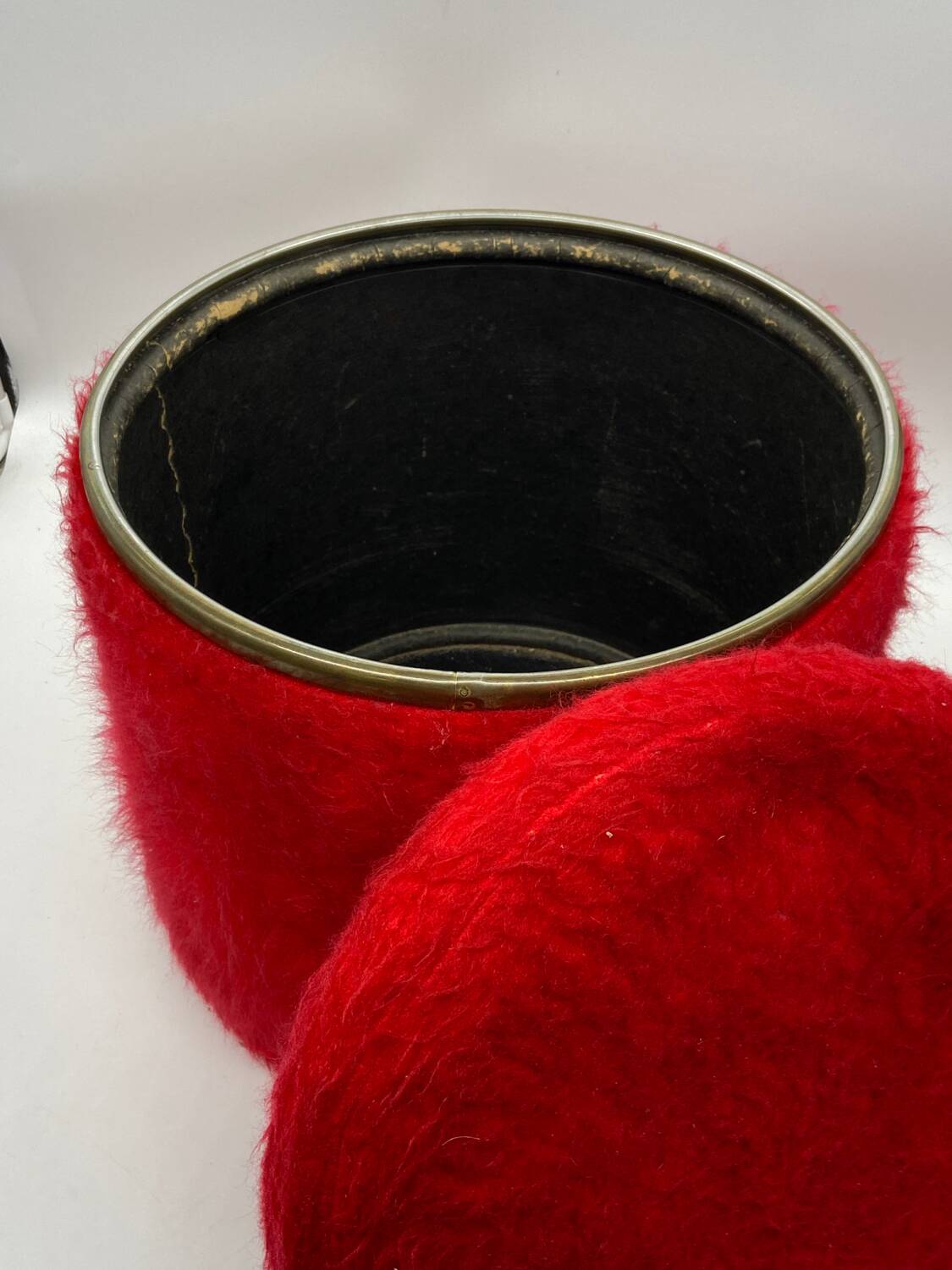 Pelfran vintage red toupee pouf