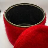 Pelfran vintage red toupee pouf