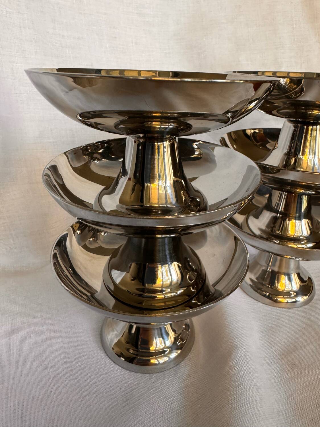 6 coupes à glace en acier inoxydable