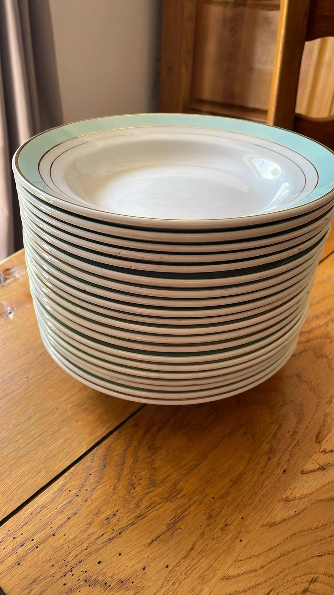 set of 20 KG Luneville soup plates, Epinay model