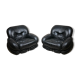 Paire de fauteuils en cuir noir d'Adriano Piazzesi