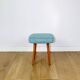 Blue turquoise square vintage stool PRL 1970s