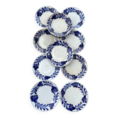 Assiettes creuses Luneville fleurs bleu cobalt
