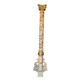 Italian Pedestal Column in White Lacquer and Gold Leaf