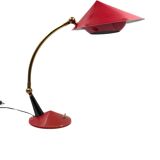 Mid century red desk Lamp, Stilux Milan Italy 1960 ca.