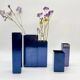 Vases modulaires en métal – bleu pétrole, 1980s
