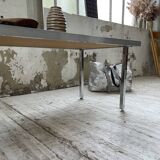 Table basse chrome et carrelage années 50