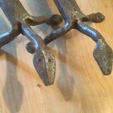 Door handles "Lizards" in handcrafted recycled wrought iron