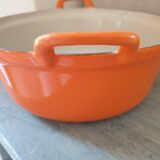 Enamelled cast iron casserole the orange crucible.