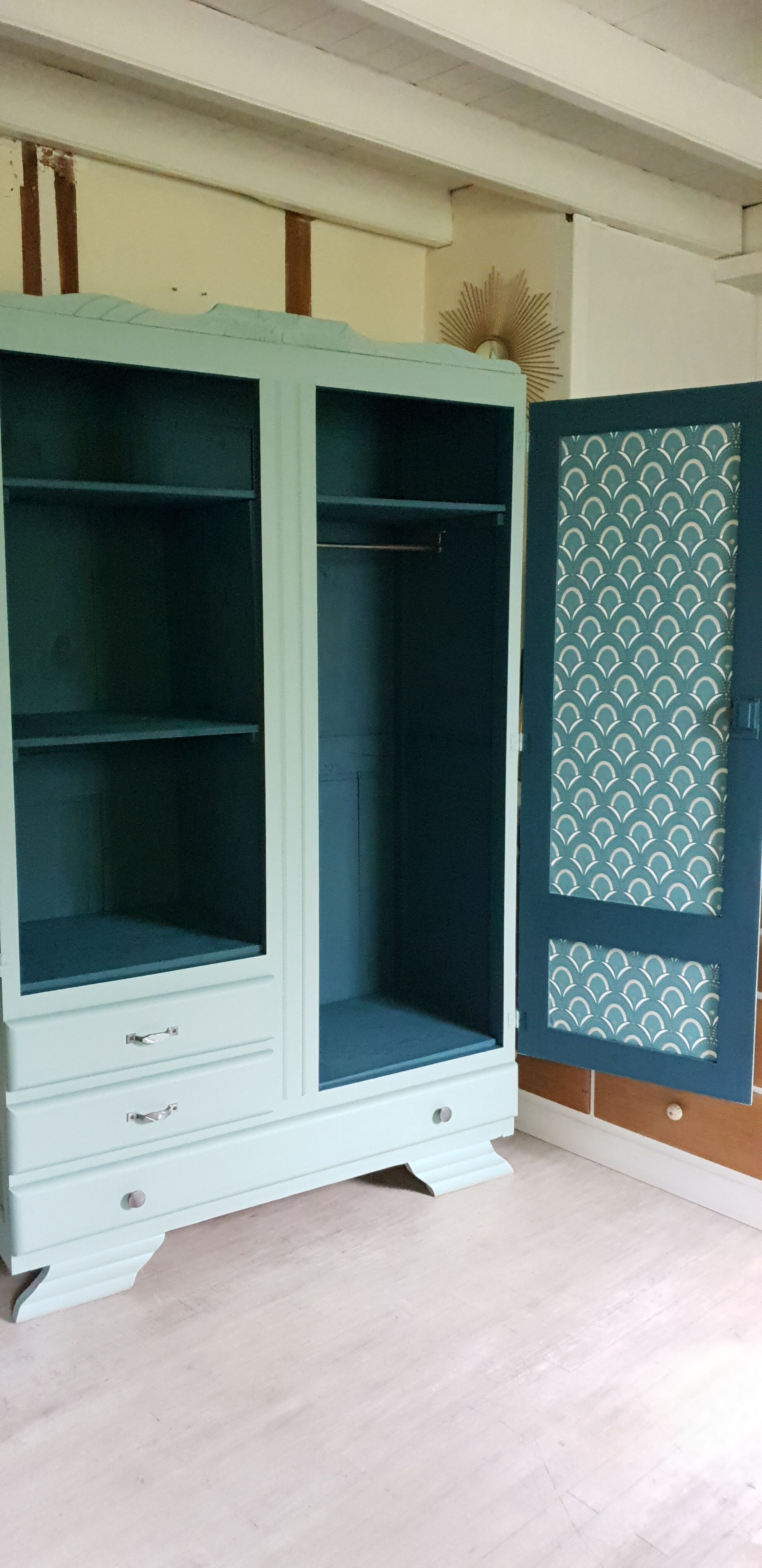Green wardrobe thatdon art deco