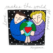Sandra Magsamen, Love makes the world go round, mixed media, c. 1990