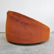 Round armchair in the style of Pierre Paulin, oversized pouf, velvet.