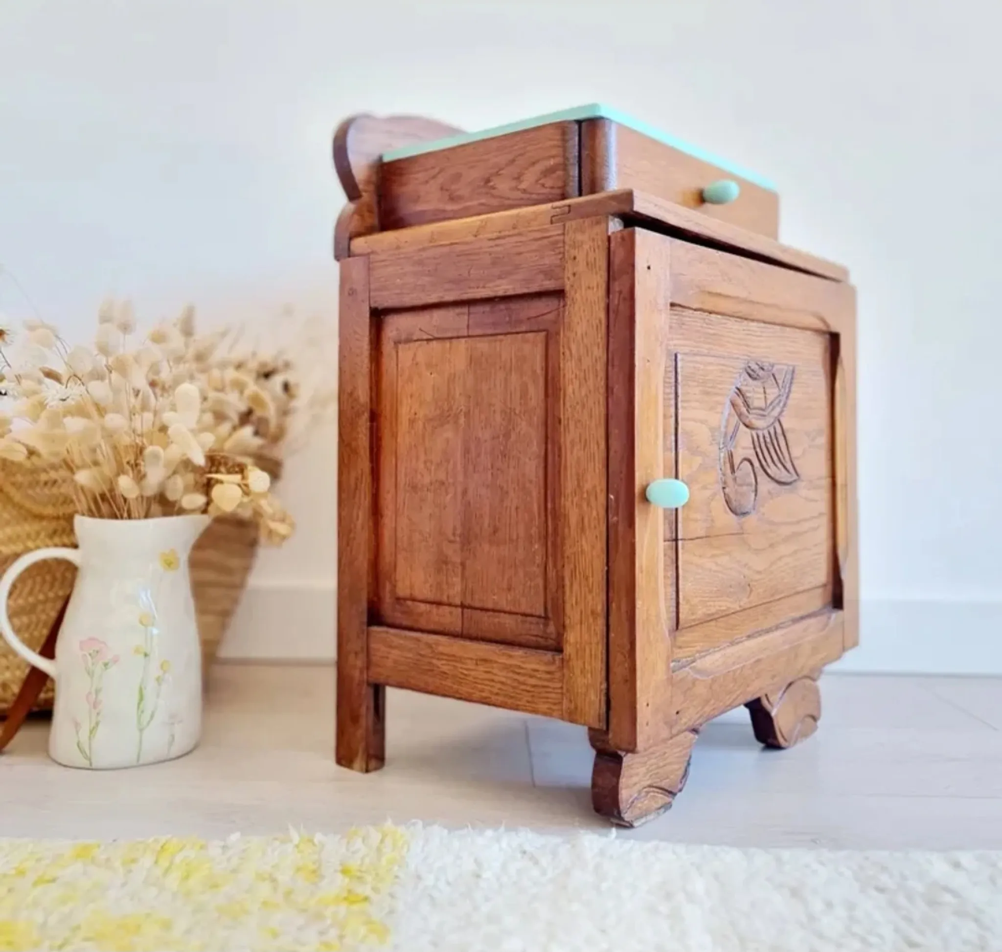 Small bedside table Art Deco wood