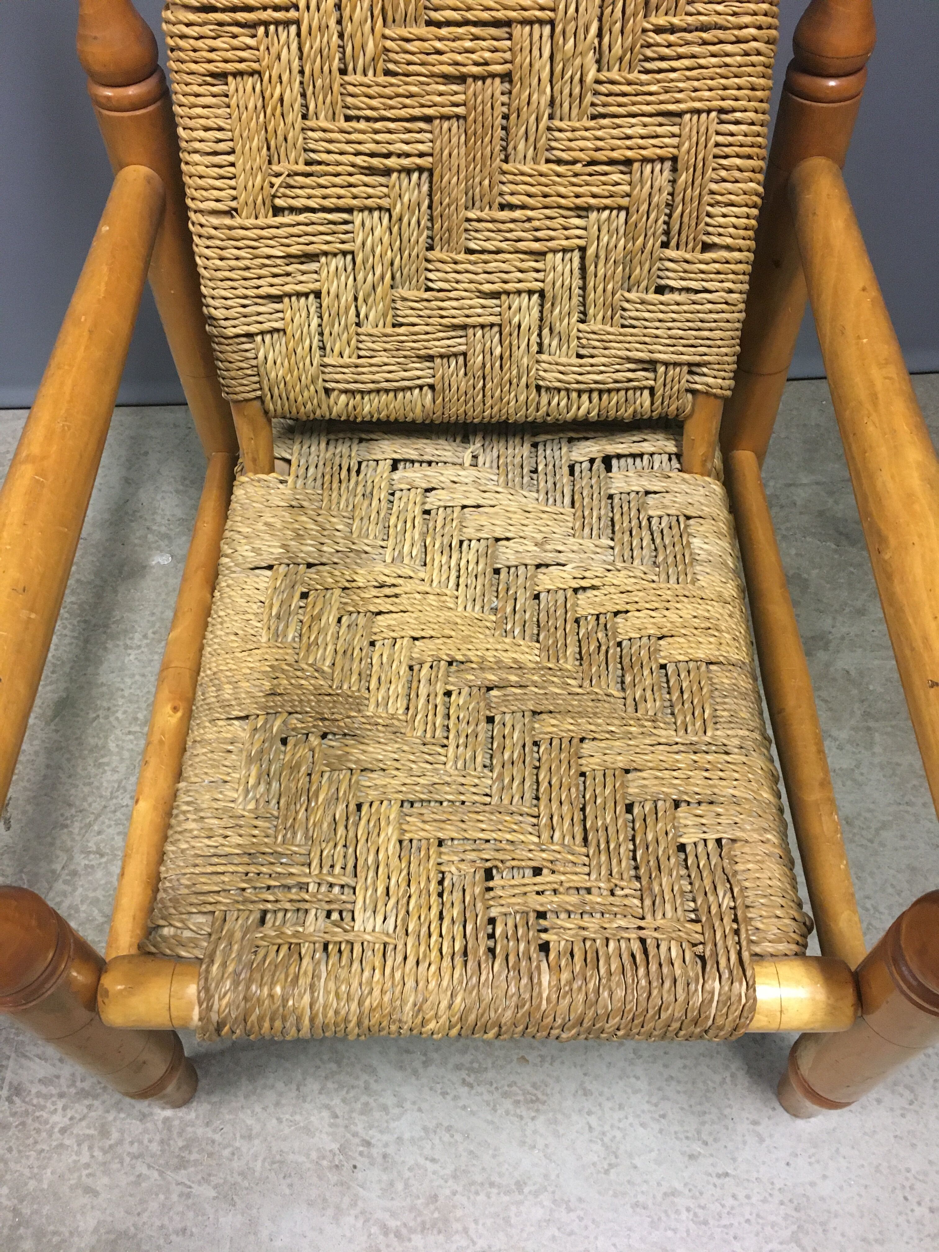 2 x Abaca French rope armchairs