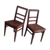 Paire de chaises bistrot vintage en bois