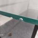 Modernist coffee table with double glass top and black metal - 1950s.
