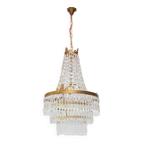 Lustre en bronze doré et pampilles