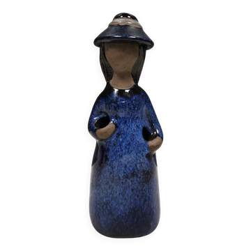 Beautiful vintage ceramic lady figurine by Elsi Bourelius Sweden 1980s
