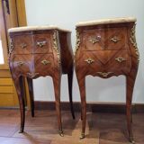 Pair of marquetry bedside tables
