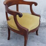 Louis Philippe office armchair in solid walnut
