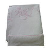 Drap métis fleur bleue toile by gérardmer 2.10 x 2.90 m with embroidery and days