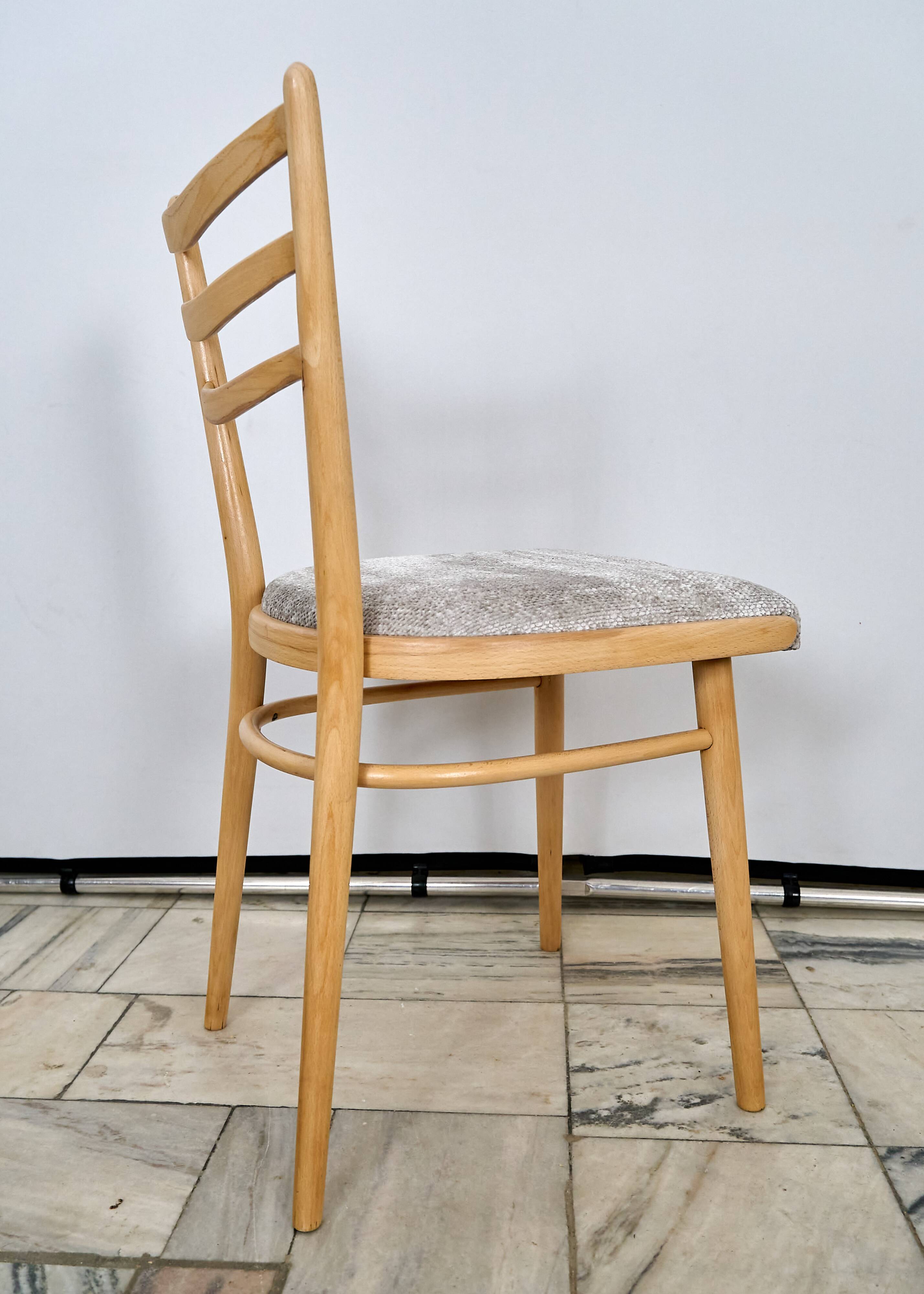 Ensemble de quatre chaises TON Tchécoslovaquie années 1960