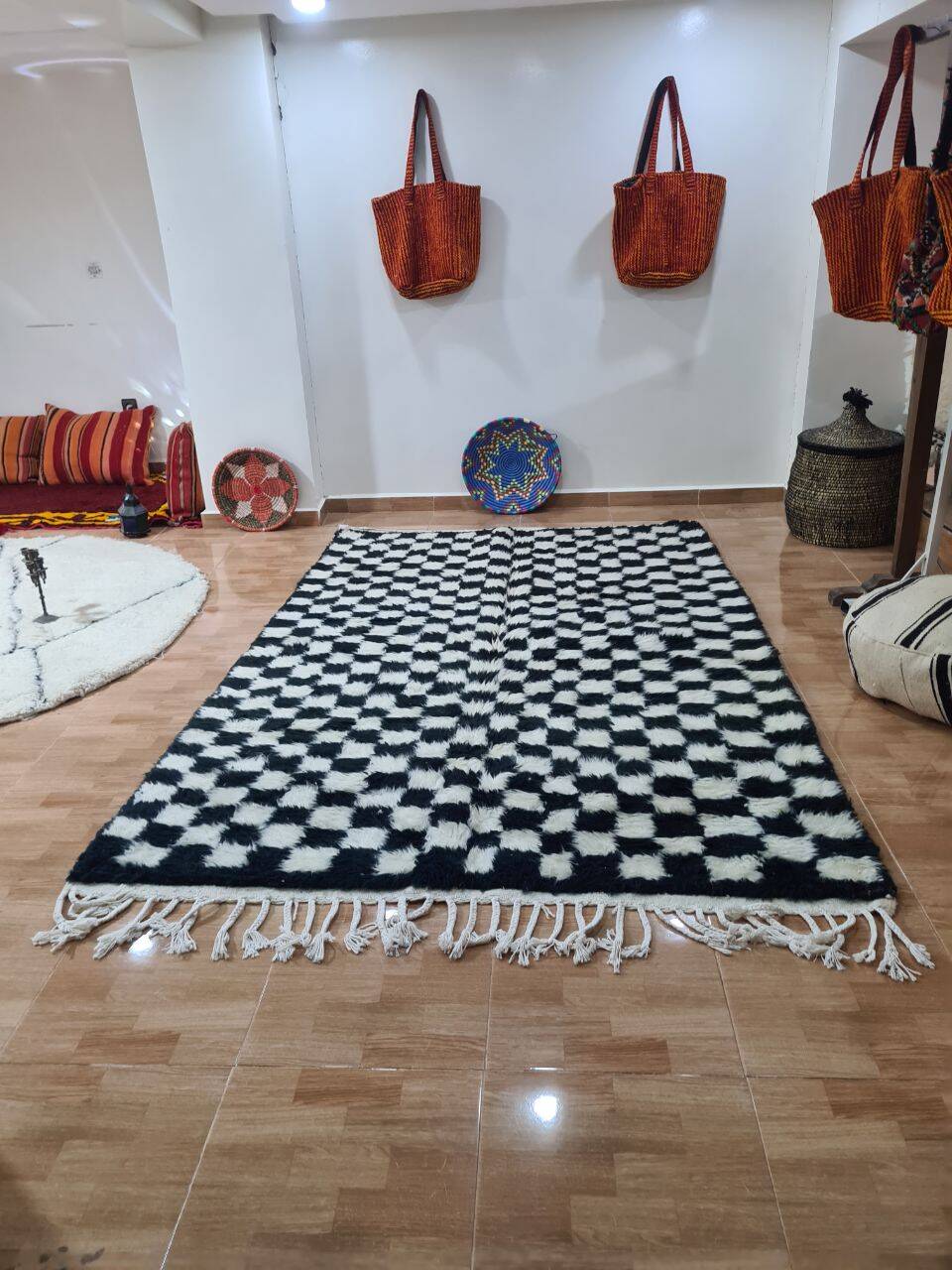 Handmade wool Berber rug 250x150 cm