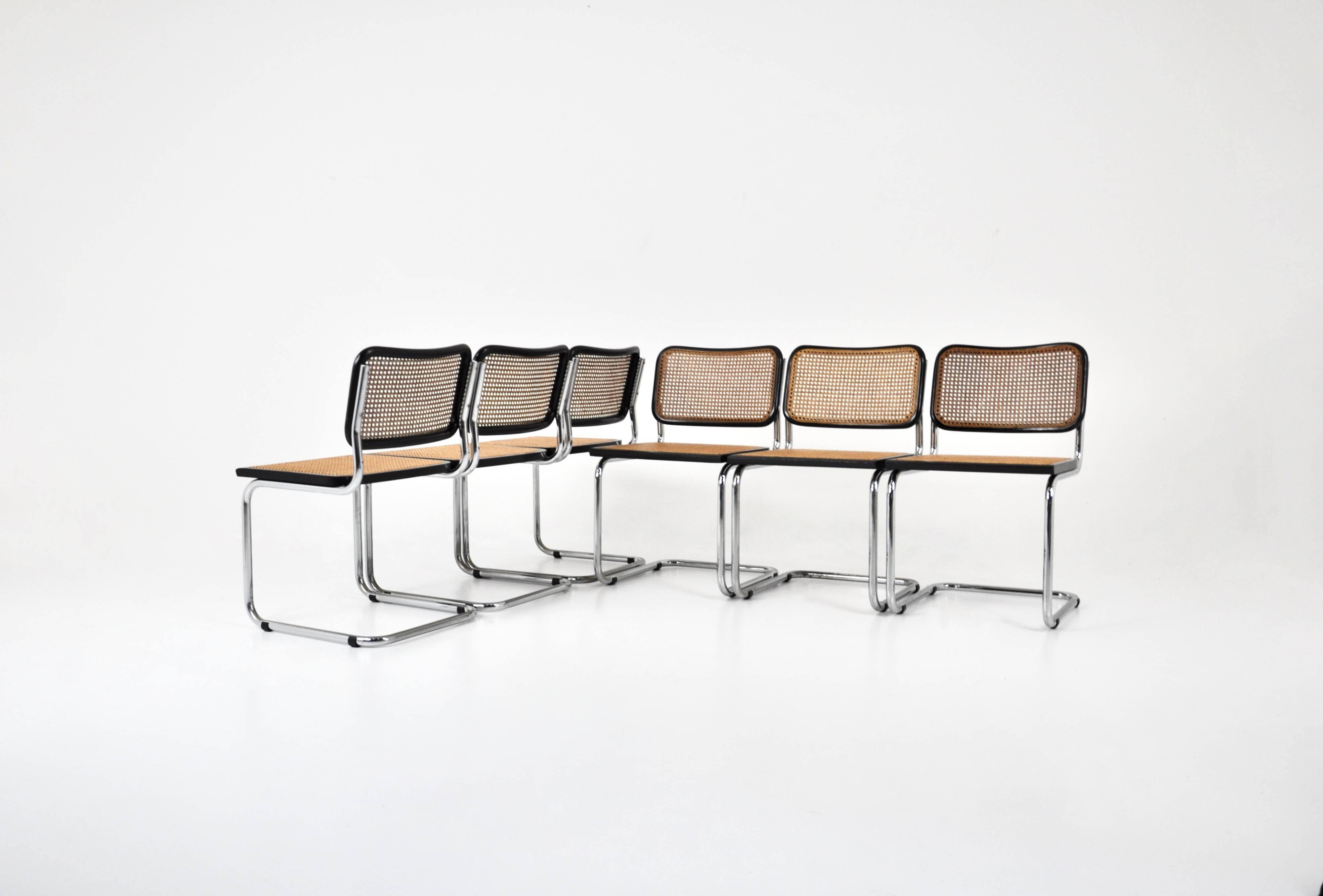 Set of 6 Style B32 Dining Room Chairs by Marcel Breuer