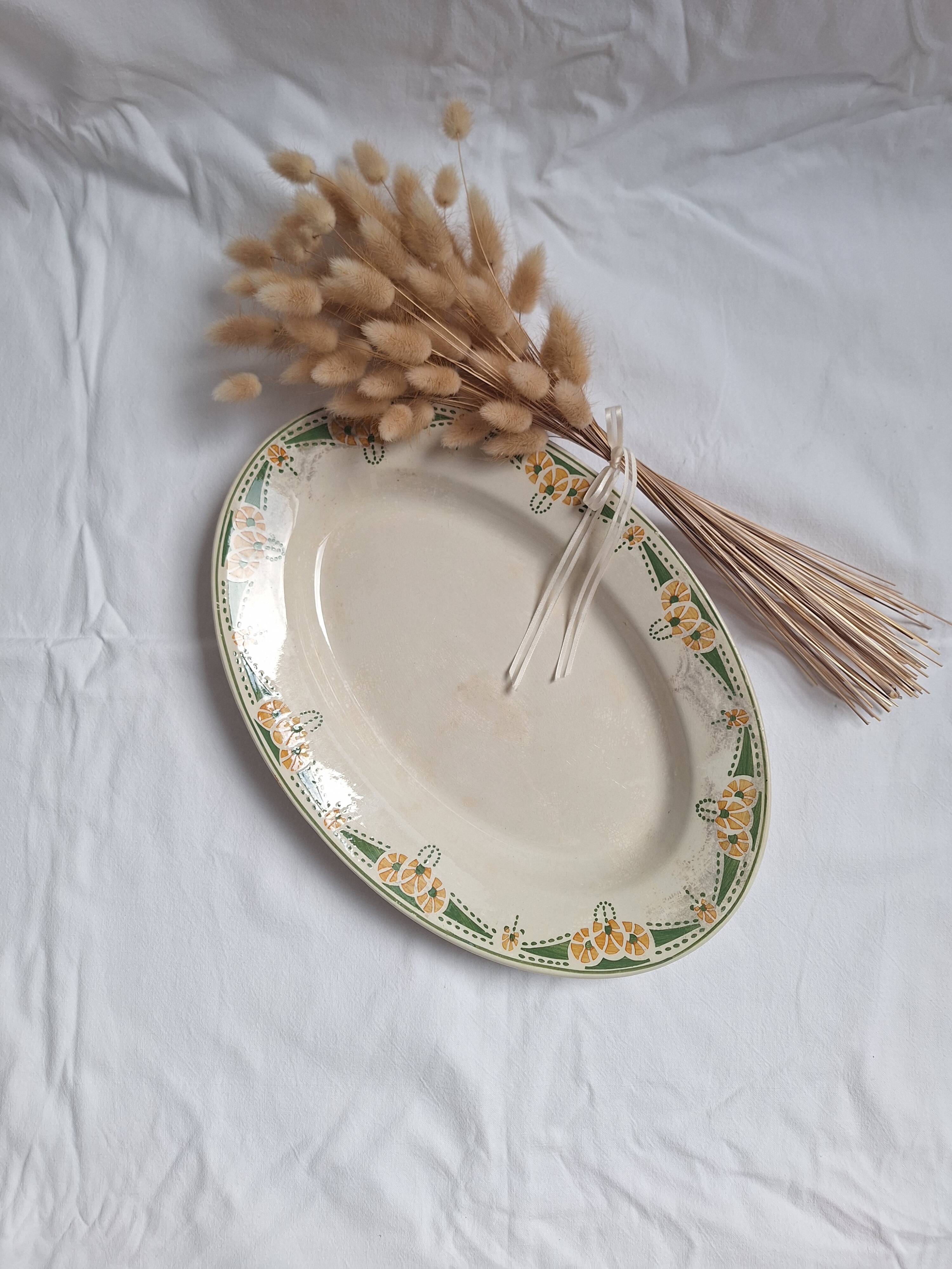 Longwy art deco oval dish
