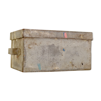 Small old white metal box