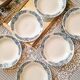 6 soup plates, iron earth, Longchamp, mid-20th century