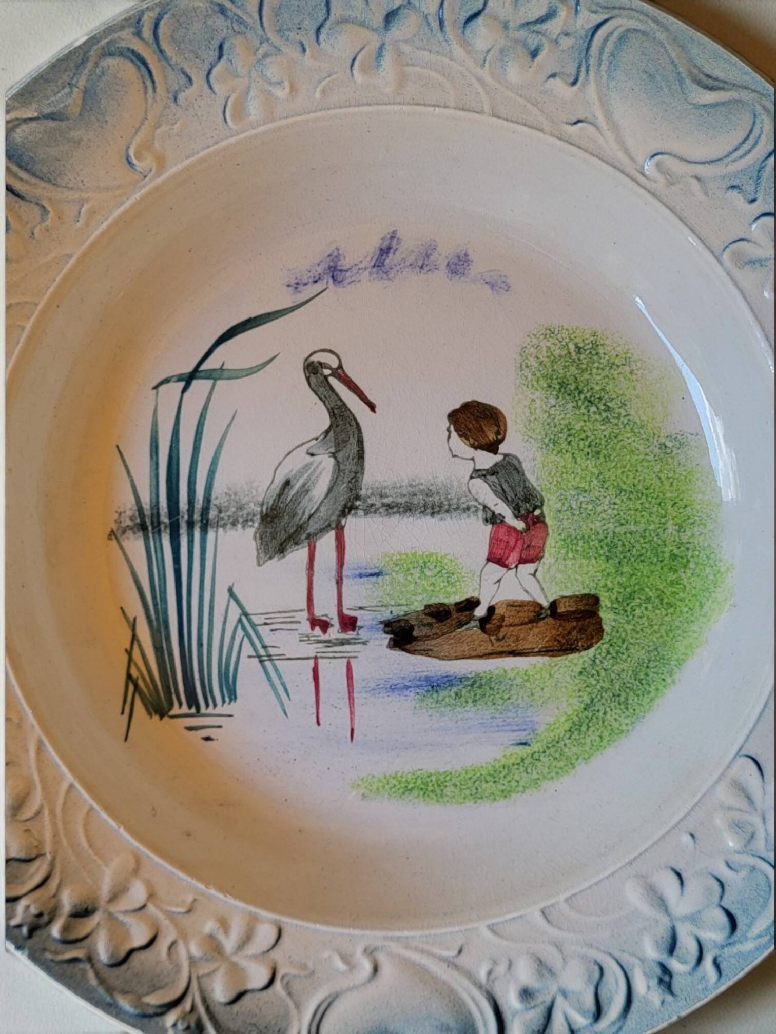 Shallow dish in Saint Amand earthenware