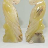 Paire Perroquets Serre-Livres onyx / vintage/Presse-Papiers/Figurine Animal Oiseaux