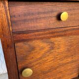 Vintage bedside table in solid wood – curved legs