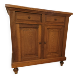 low sideboard with marble top, 2 drawers and 2 doors - old width = 86cm - depth = 49.5cm
