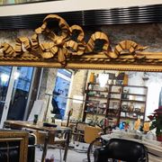 Large gilded mirror with ribbon – Napoleon III period – 136 cm