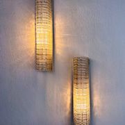 Pair of Lucite tube wall sconces by Geru Leuchten, frosted effect, Germany 1970s
