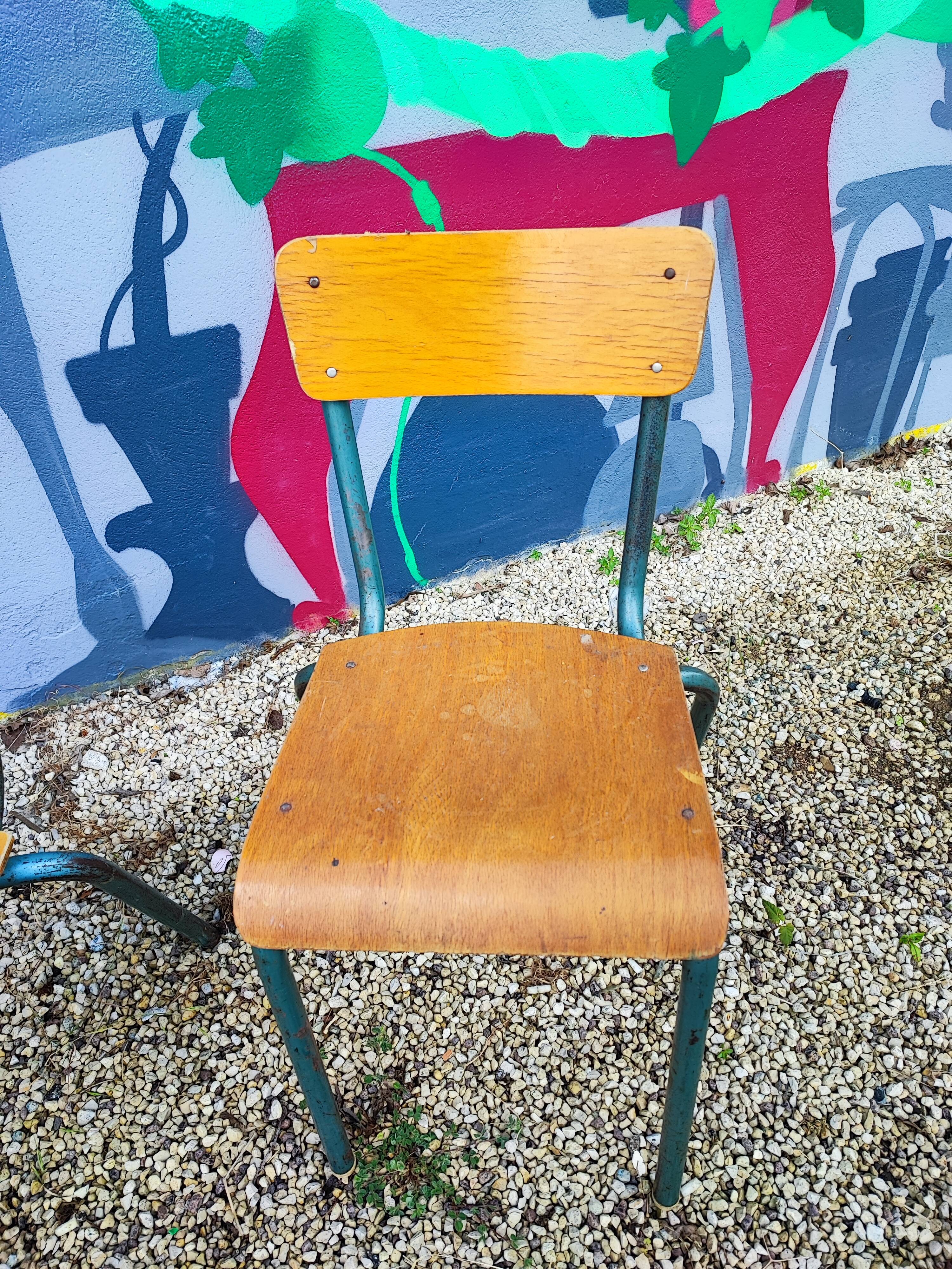 Set of 3 vintage school chairs