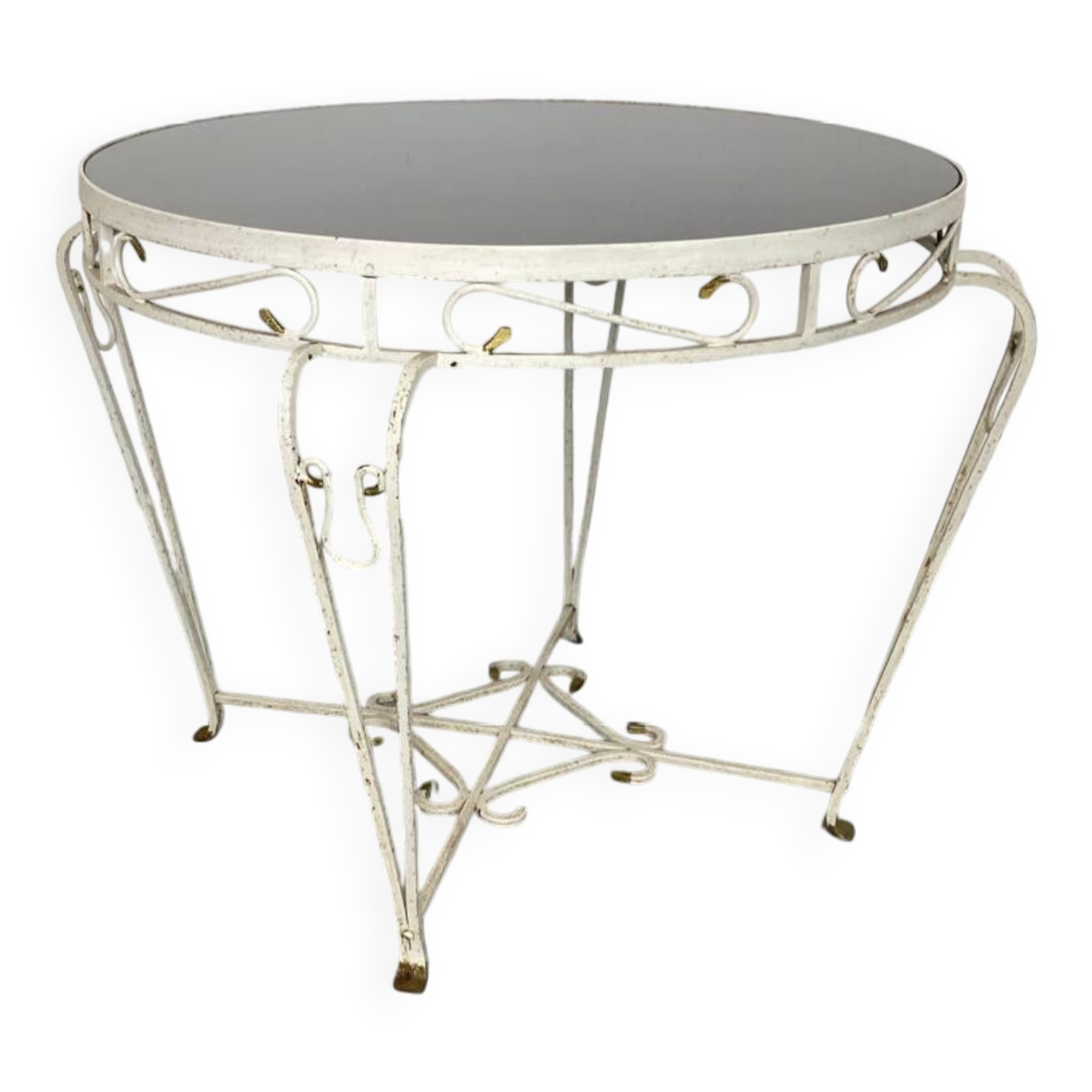 Table d'appoint vintage en fer forgé du milieu du siècle, années 1950