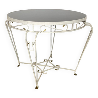 Table d'appoint vintage en fer forgé du milieu du siècle, années 1950