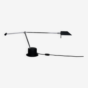 Lampe de Bureau Mid-Century Moderne Minimaliste Noire de Massive, Belgique, 1980s