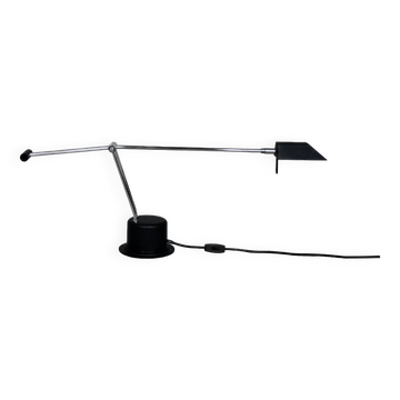 Lampe de Bureau Mid-Century Moderne Minimaliste Noire de Massive, Belgique, 1980s