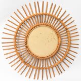 Sun-shaped rattan mirror