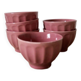 6 small pink bowls