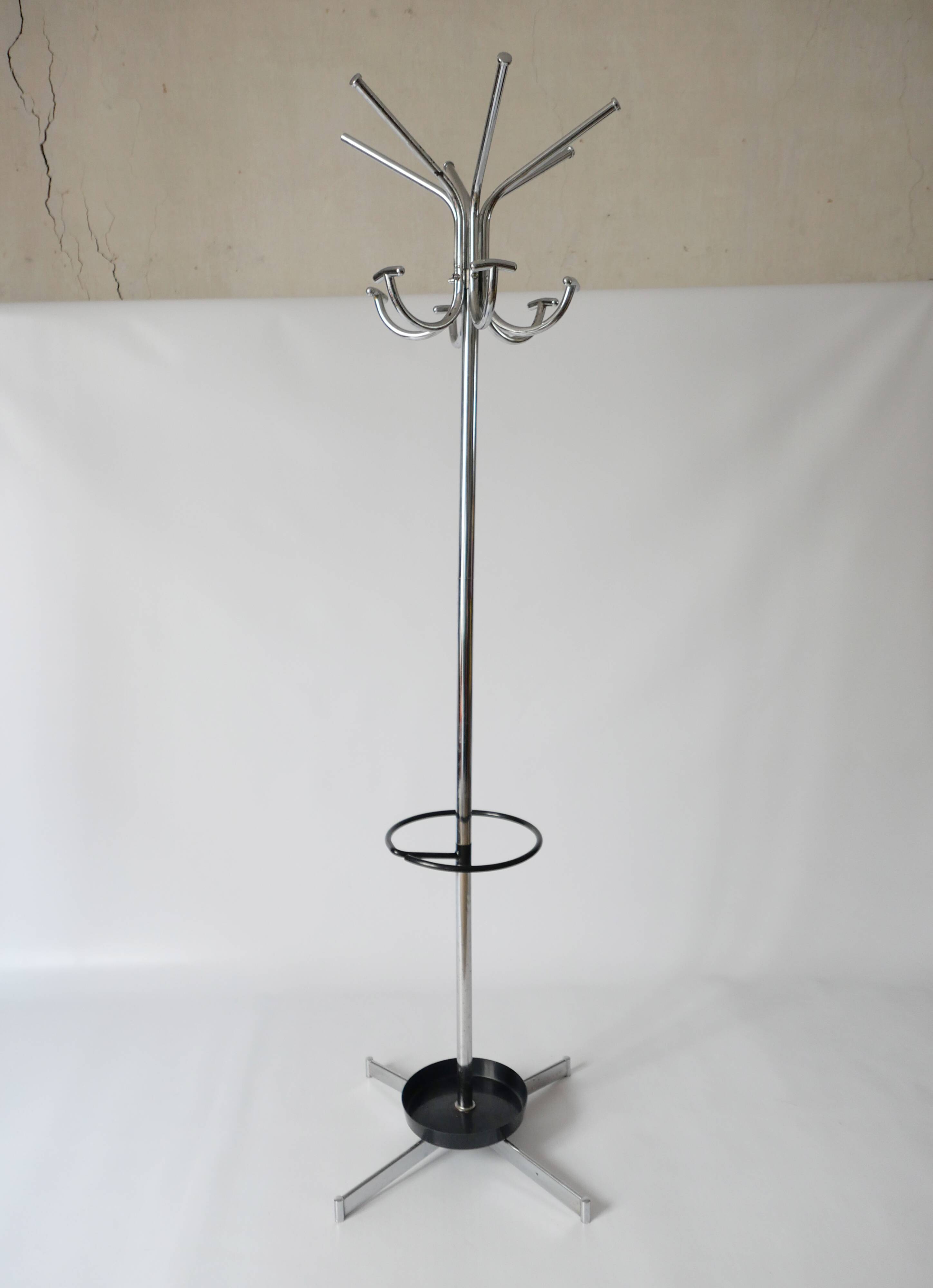 Vintage design coat rack from the 70s 1970s 1980s chrome metal