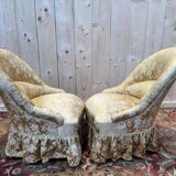 Paire de fauteuils crapaud