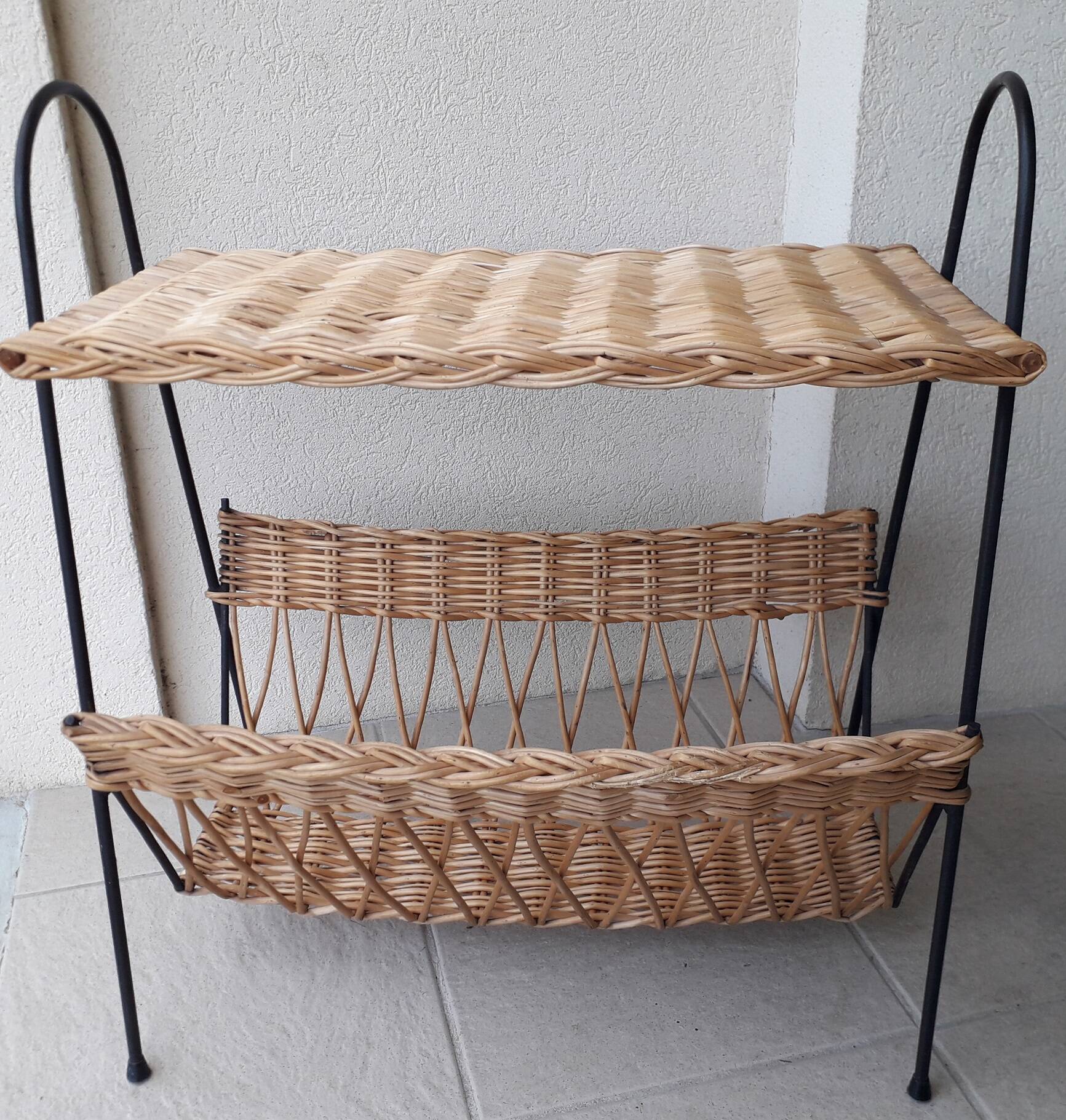 Wicker side table