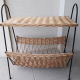 Wicker side table